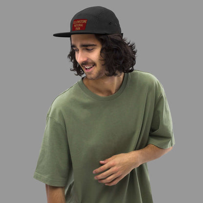Yellowstone embroidered 5-panel hat shown in lifestyle or modeled setting