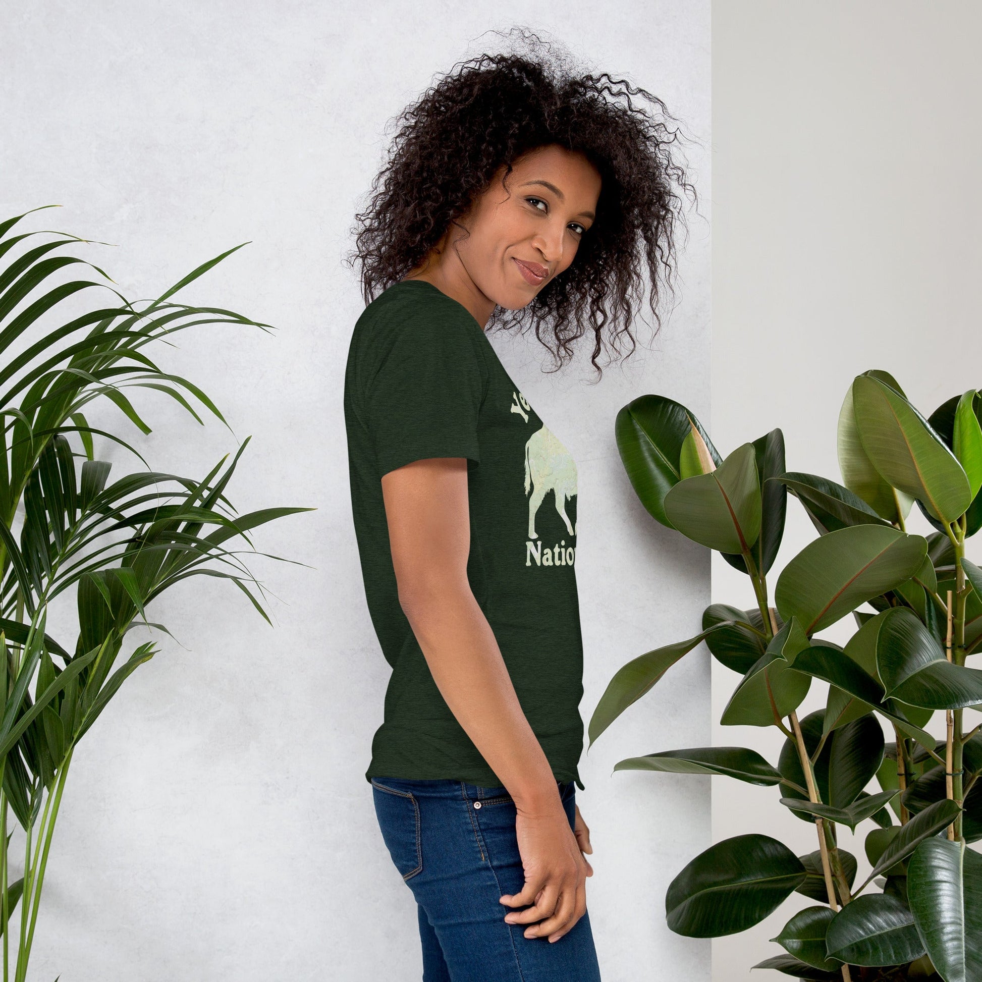 Yellowstone Bison national park topo t-shirt shown in lifestyle or modeled setting