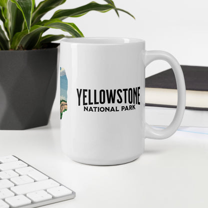 Yellowstone National Park bison mug design detail or product variation