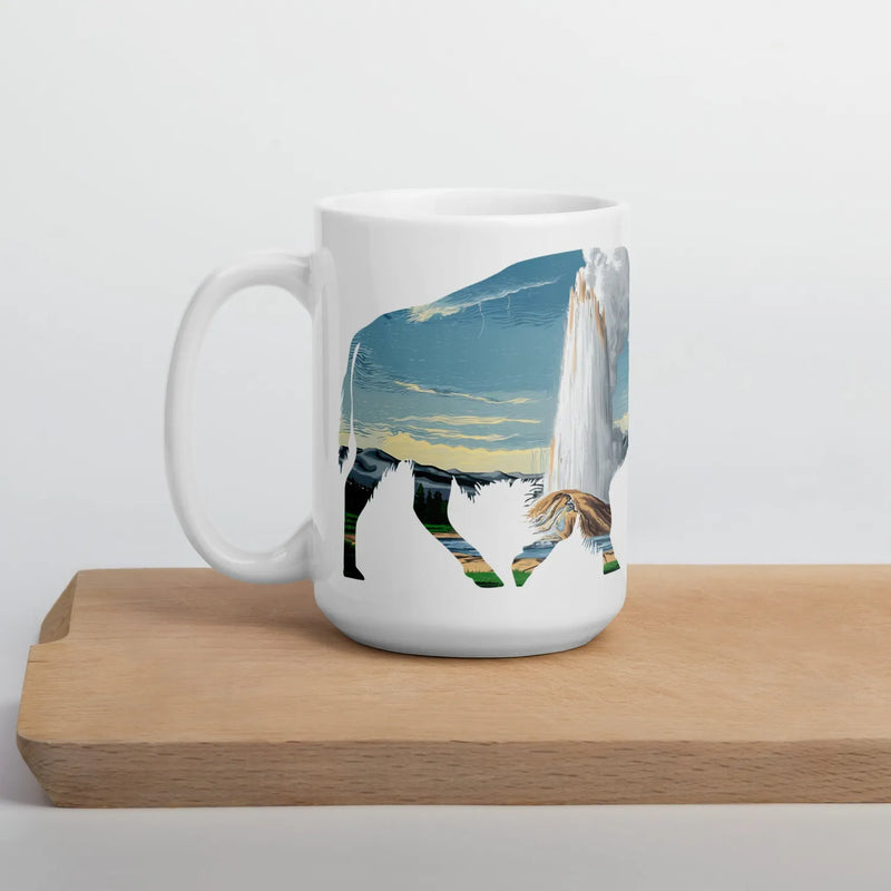 Yellowstone National Park bison mug design detail or product variation