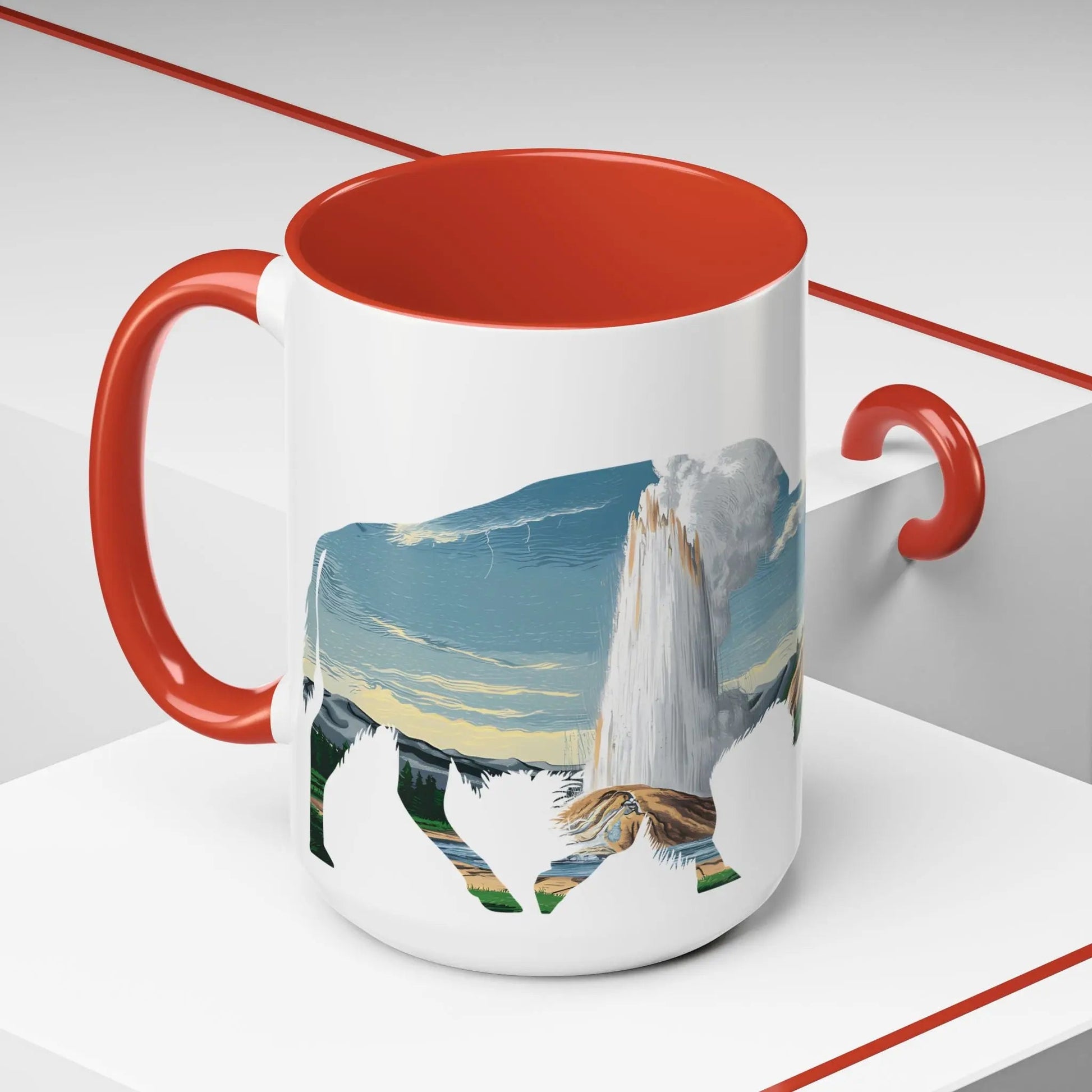 Yellowstone National Park Buffalo Old Faithful Bison Coffee Mug - Parks ApparelMug