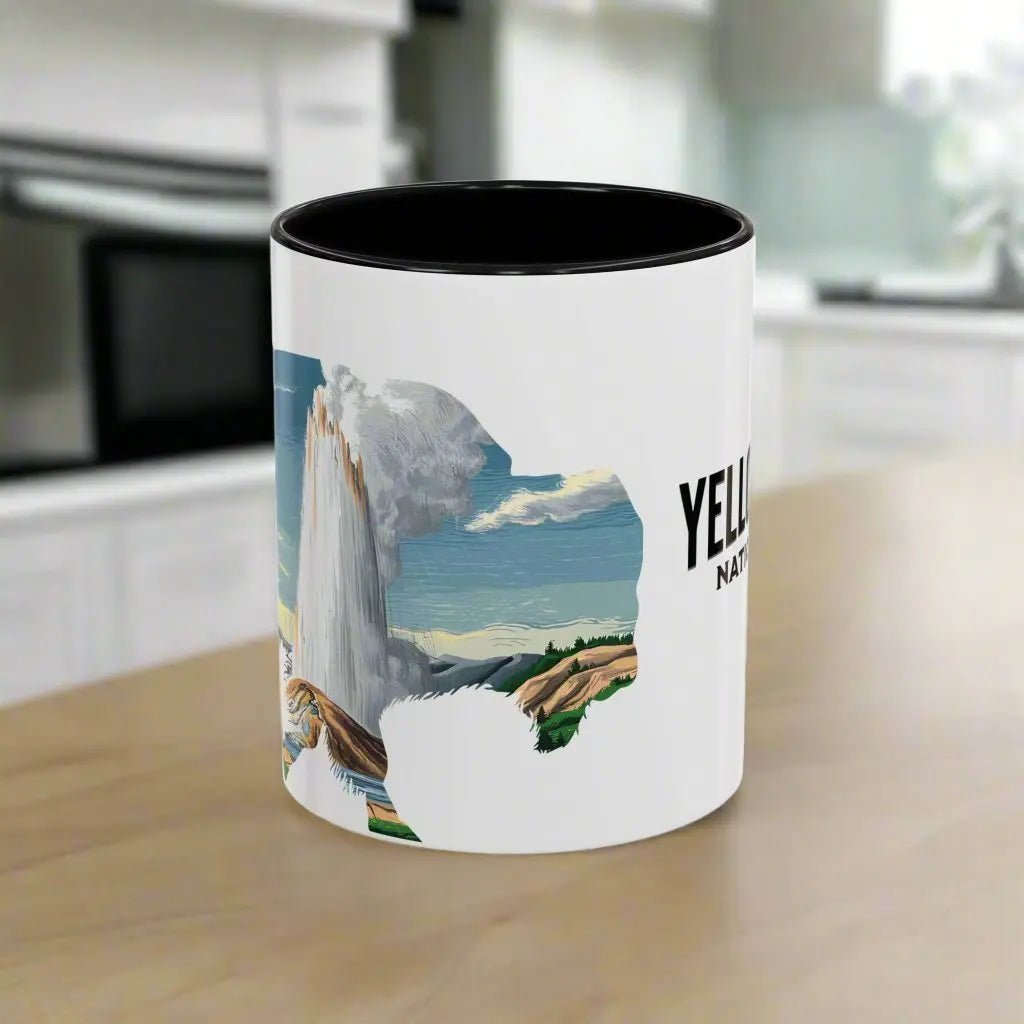 Yellowstone National Park Buffalo Old Faithful Bison Coffee Mug - Parks ApparelMug