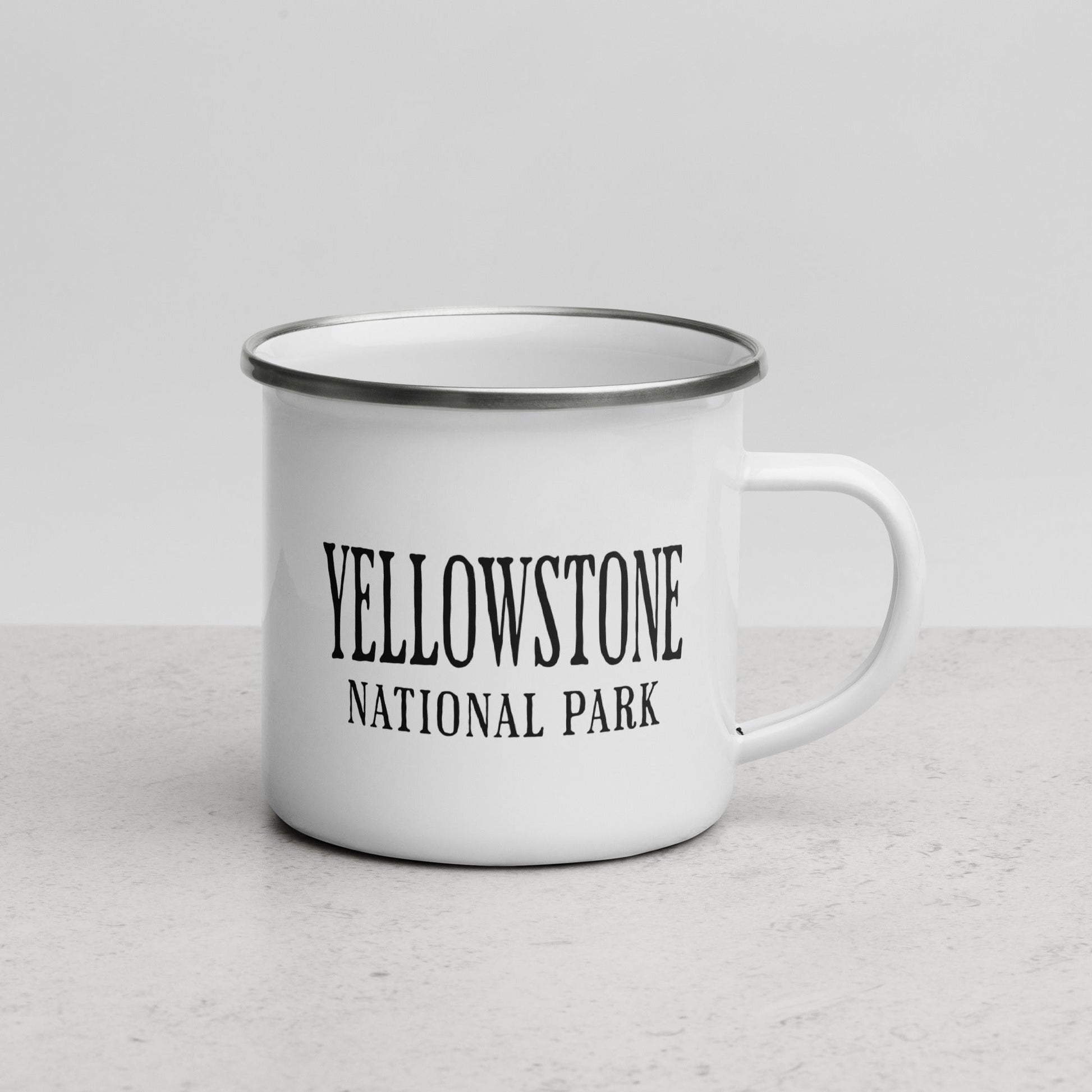 Yellowstone National Park sign durable camp mug alternate product angle