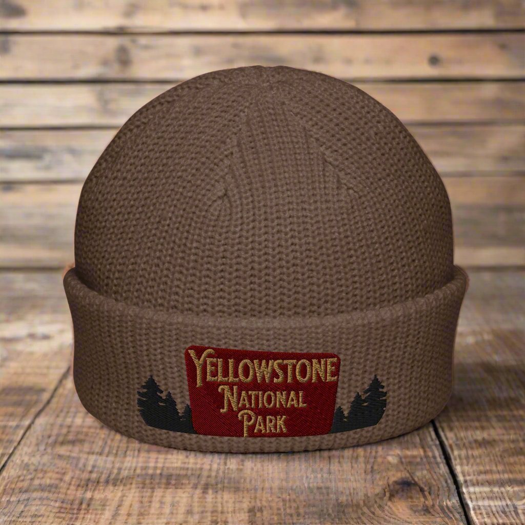 Yellowstone National Park Embroidered Beanie Wharf Style - Parks Apparel