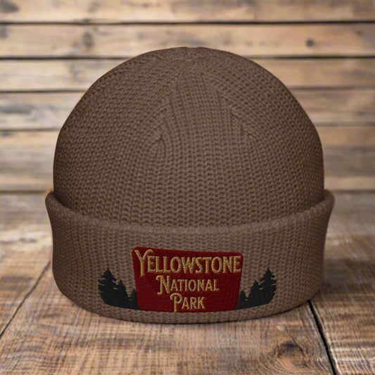 Yellowstone National Park Embroidered Beanie Wharf Style - Parks Apparel