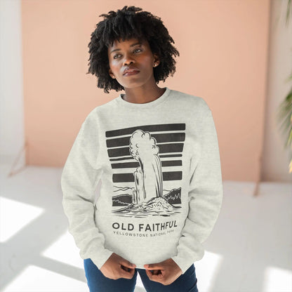Yellowstone National Park Old Faithful crewneck sweatshirt shown in alternate apparel color