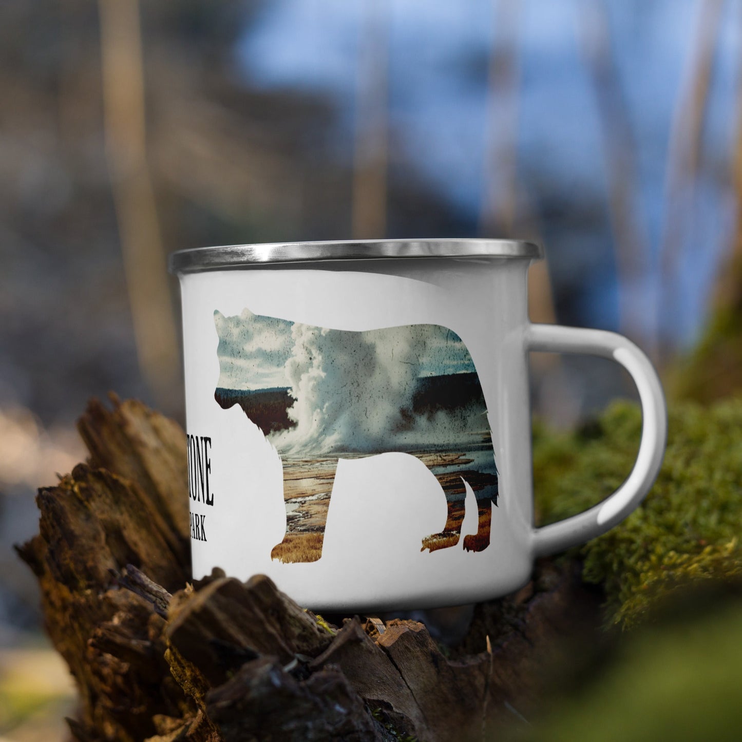 Yellowstone National Park Old Faithful Wolf Camp Mug - Parks Apparel