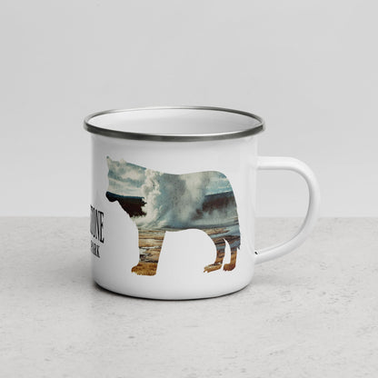 Yellowstone National Park Old Faithful Wolf Camp Mug - Parks Apparel