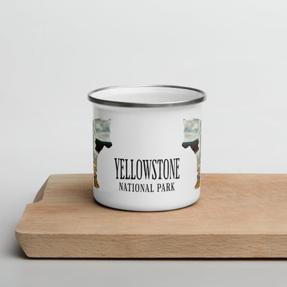 Yellowstone National Park Old Faithful Wolf Camp Mug - Parks Apparel