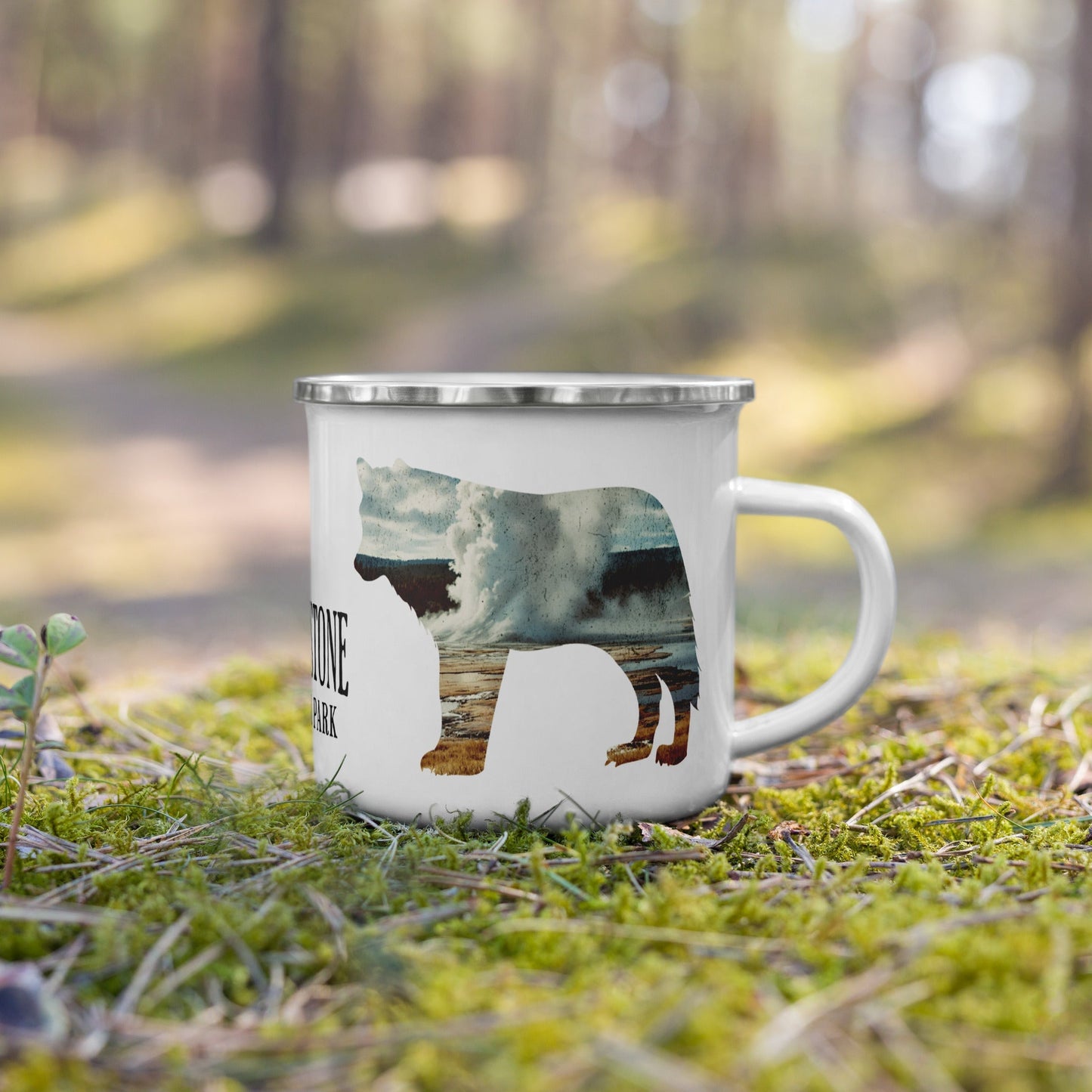 Yellowstone National Park Old Faithful Wolf Camp Mug - Parks Apparel
