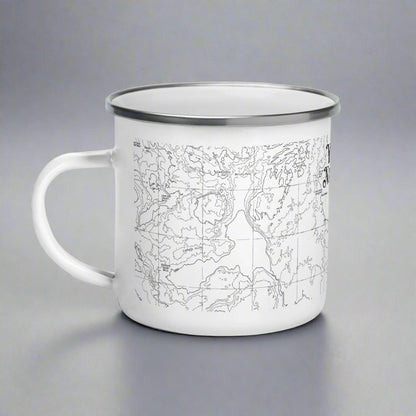 Yellowstone National Park topographic durable enamel camp mug shown from alternate product angle