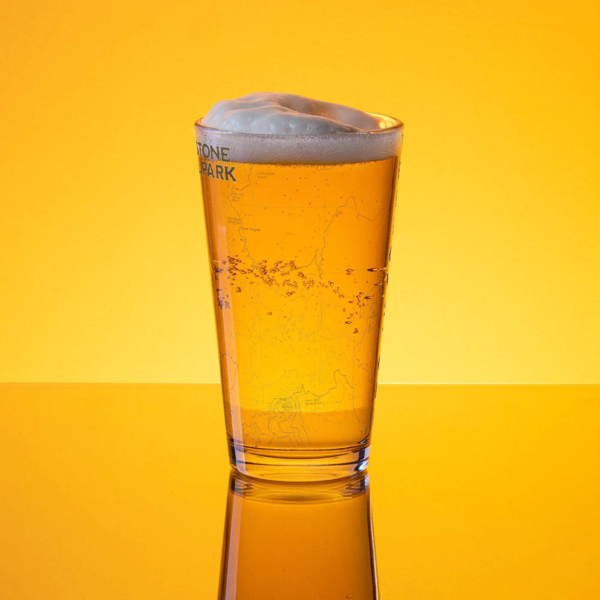 Yellowstone National Park Topographic Pint glass - Parks ApparelDrinkware