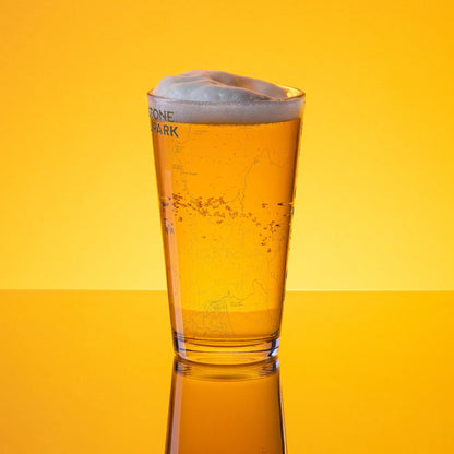 Yellowstone National Park Topographic Pint glass - Parks ApparelDrinkware