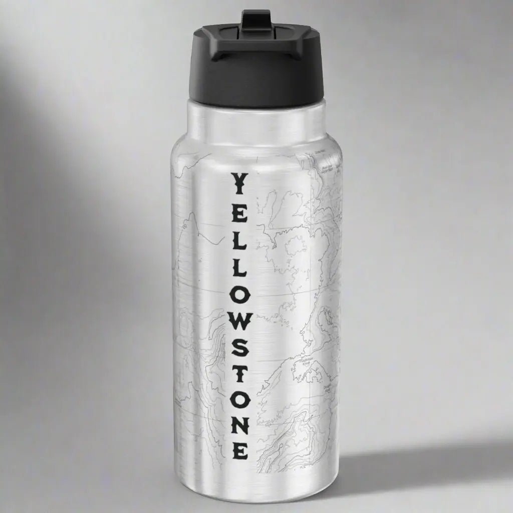 Yellowstone National Park Topographic Water Bottle Tumbler 32oz - Parks Apparelwater bottle