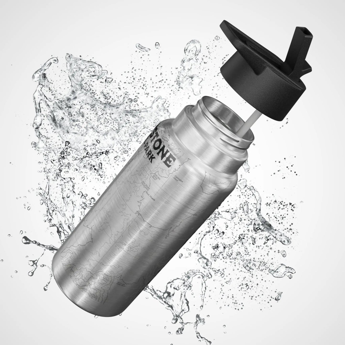 Yellowstone National Park Topographic Water Bottle Tumbler 32oz - Parks Apparelwater bottle