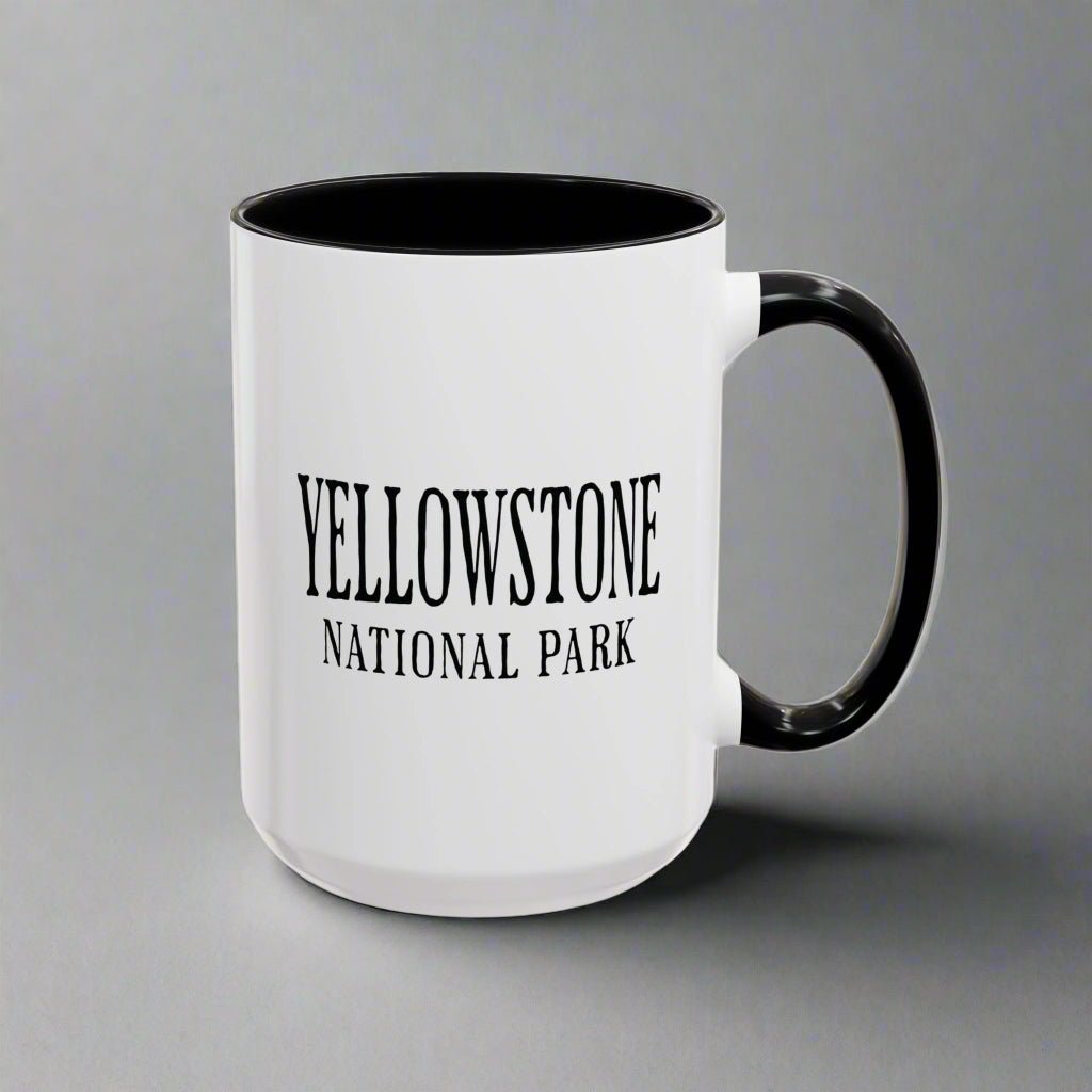 Yellowstone National Park wolf colored accent coffee mug alternate product view