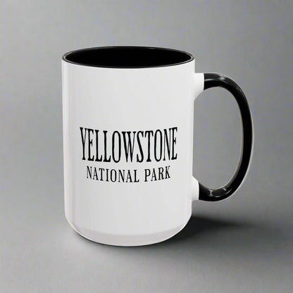 Yellowstone National Park wolf colored accent coffee mug alternate product view