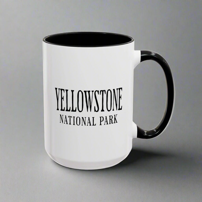 Yellowstone National Park wolf colored accent coffee mug alternate product view