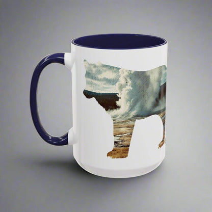 Yellowstone National Park wolf colored accent coffee mug alternate product view