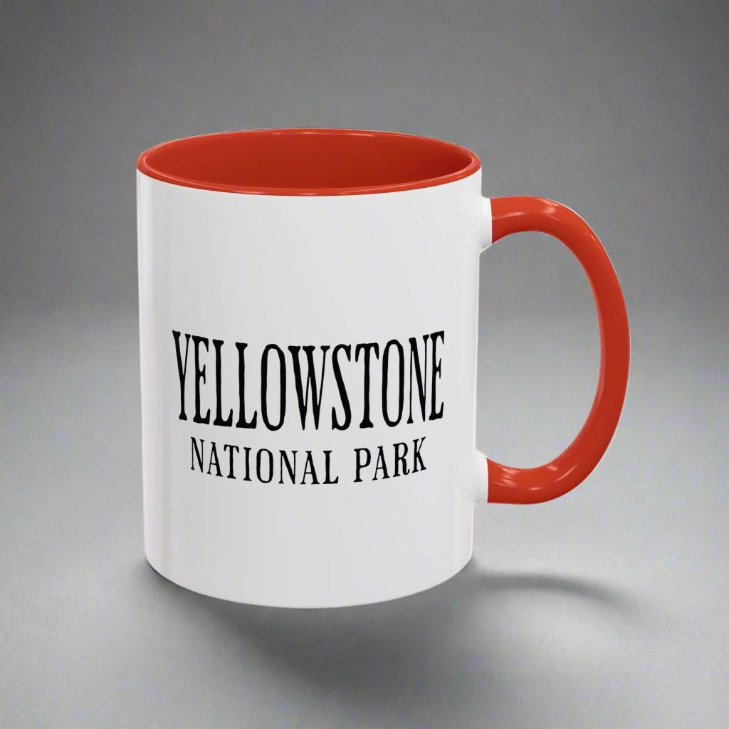 Yellowstone National Park wolf colored accent coffee mug alternate product view