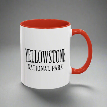 Yellowstone National Park wolf colored accent coffee mug alternate product view