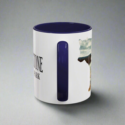 Yellowstone National Park wolf colored accent coffee mug alternate product view