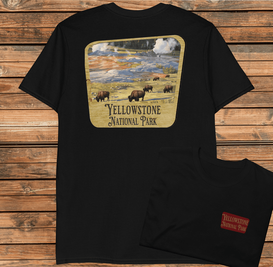 Yellowstone National Park sign embroidered t-shirt primary product view