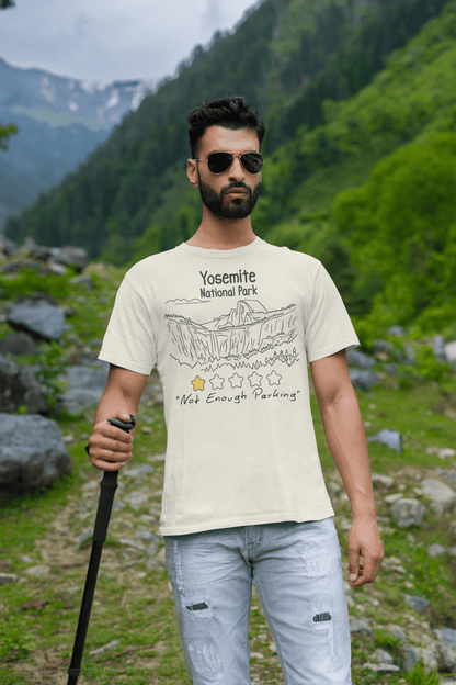 Yosemite 1 Star Review funny National Park graphic t-shirt shown from alternate product angle