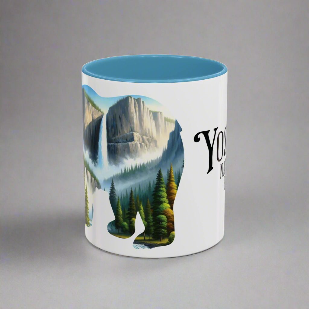 Yosemite National Park waterfall bear colored coffee mug alternate product view