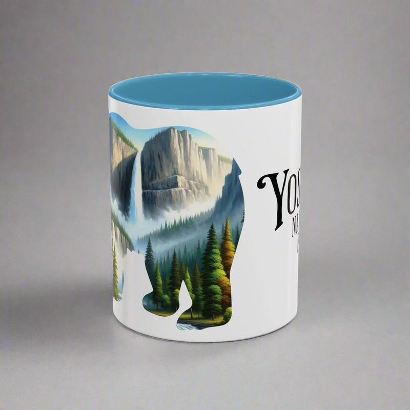 Yosemite National Park waterfall bear colored coffee mug alternate product view