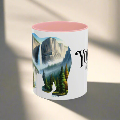 Yosemite National Park waterfall bear colored coffee mug alternate product view
