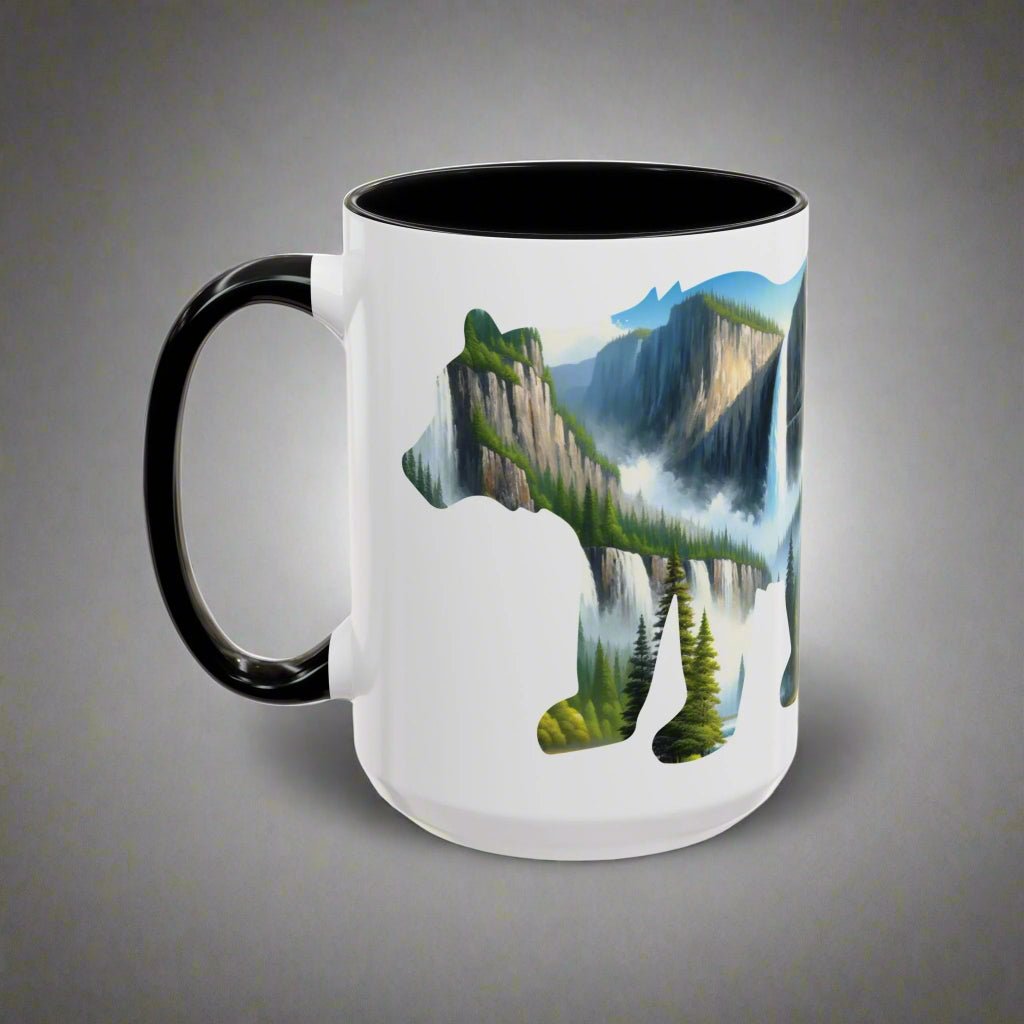 Yosemite National Park waterfall bear colored coffee mug alternate product view