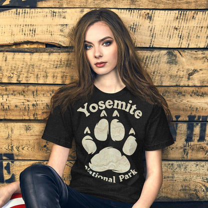 Yosemite Bear Paw national park topo t-shirt detail or alternate product view