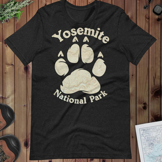 Yosemite Bear Paw national park topo t-shirt primary product view