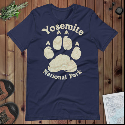 Yosemite Bear Paw national park topo t-shirt alternate apparel color or product angle