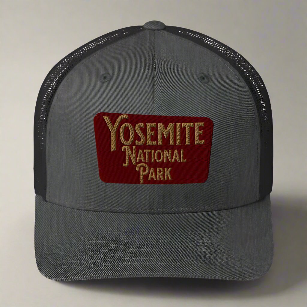 Yosemite embroidered National Park trucker hat detail or alternate product view
