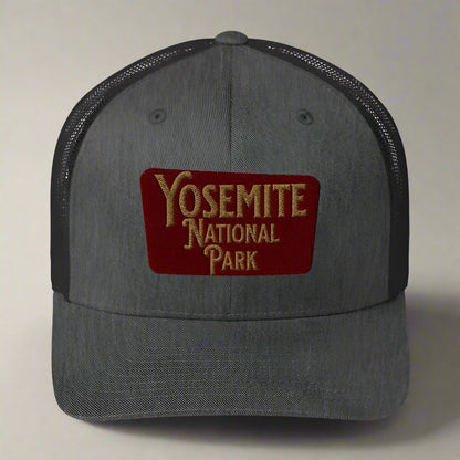 Yosemite embroidered National Park trucker hat detail or alternate product view