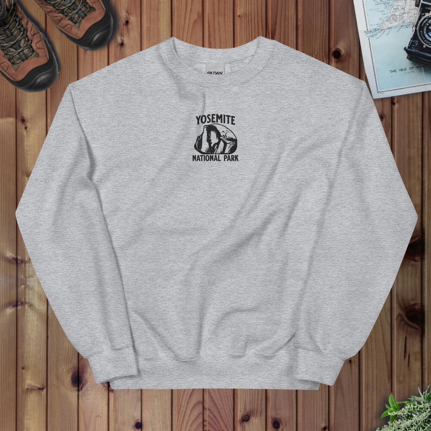 Yosemite Half Dome Embroidered Crewneck Sweatshirt - Parks Apparel