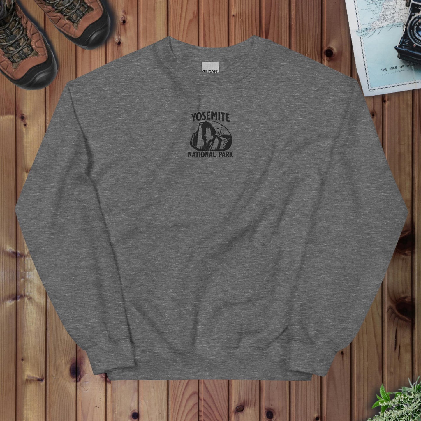Yosemite Half Dome Embroidered Crewneck Sweatshirt - Parks Apparel