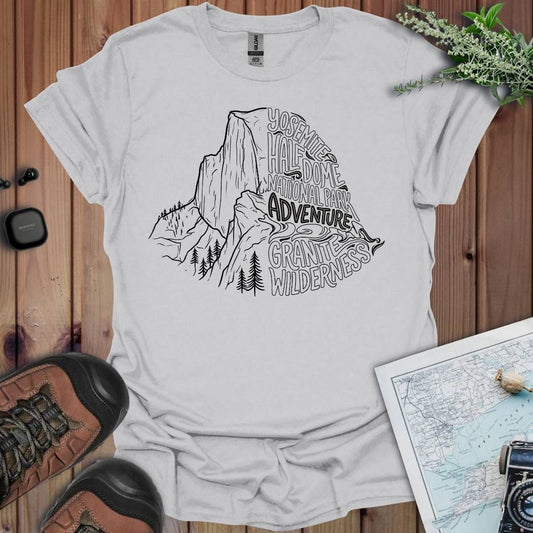 Yosemite Half Dome lines graphic t-shirt primary product view