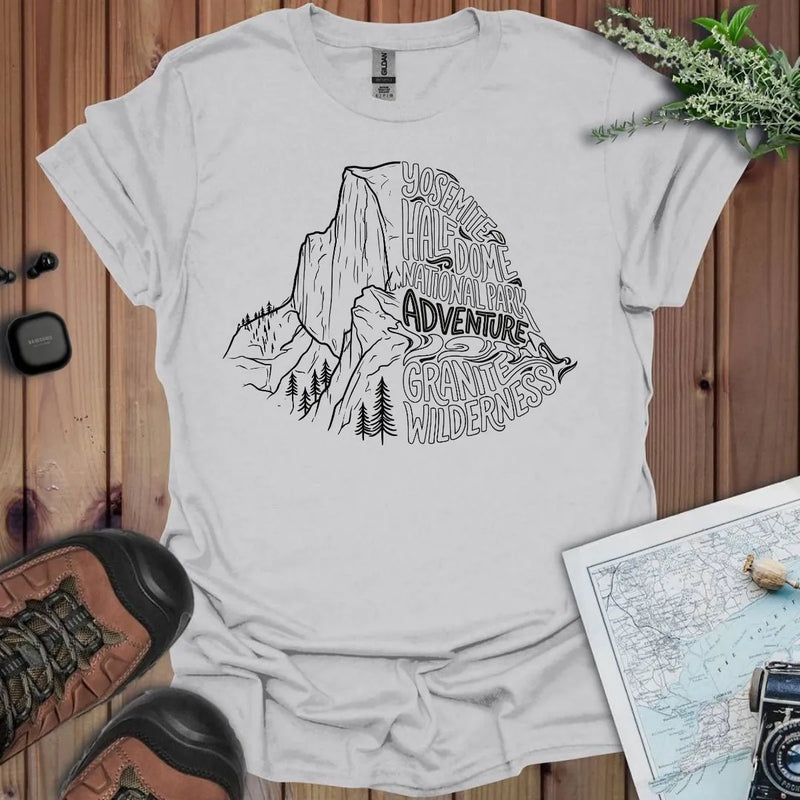 Yosemite Half Dome lines graphic t-shirt primary product view