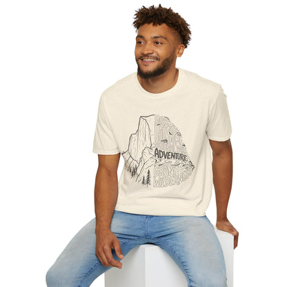 Yosemite Half Dome lines graphic t-shirt alternate apparel color or product angle