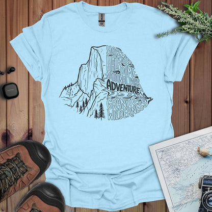 Yosemite Half Dome lines graphic t-shirt alternate apparel color or product angle