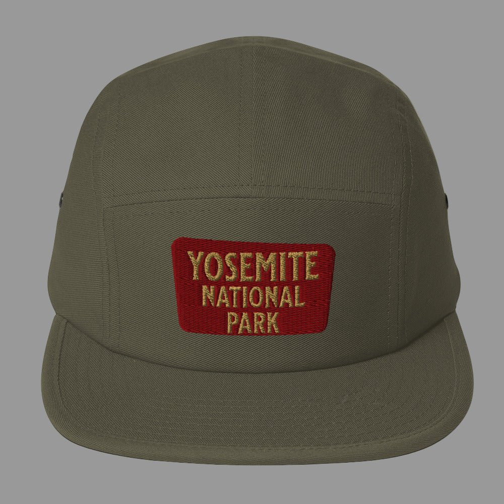 Yosemite National Park embroidered 5-panel hat shown in lifestyle or modeled setting