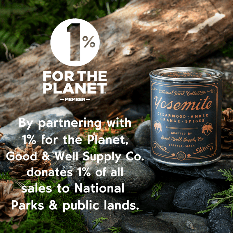 Yosemite National Park 8 oz candle shown from alternate product angle