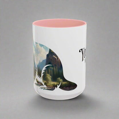 Yosemite National Park colored coffee mug design detail or product variation