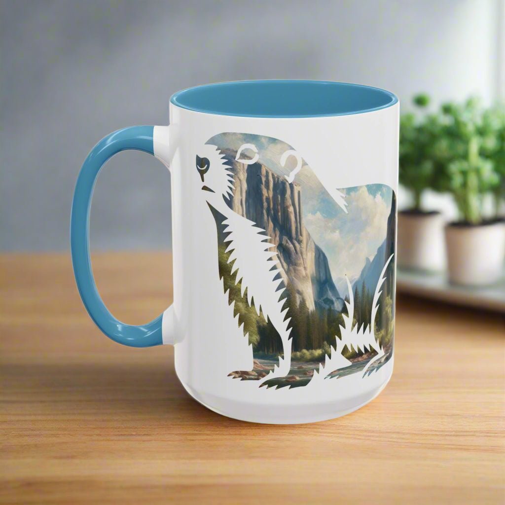 Yosemite National Park colored coffee mug design detail or product variation