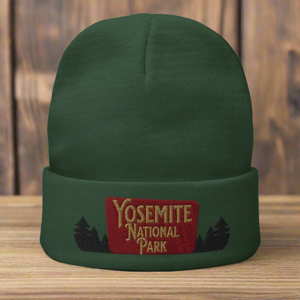 Yosemite National Park sign embroidered beanie primary product view