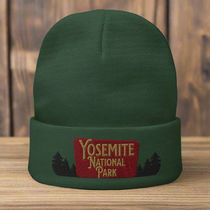 Yosemite National Park sign embroidered beanie primary product view