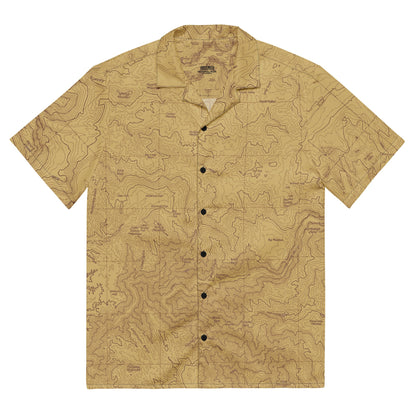 Yosemite National Park Topographic Button Short Sleeve Shirt Unisex - Parks Apparelbutton shirt